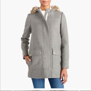 Grey J Crew Vail Parka | Size 4 | Faux Fur Hood
